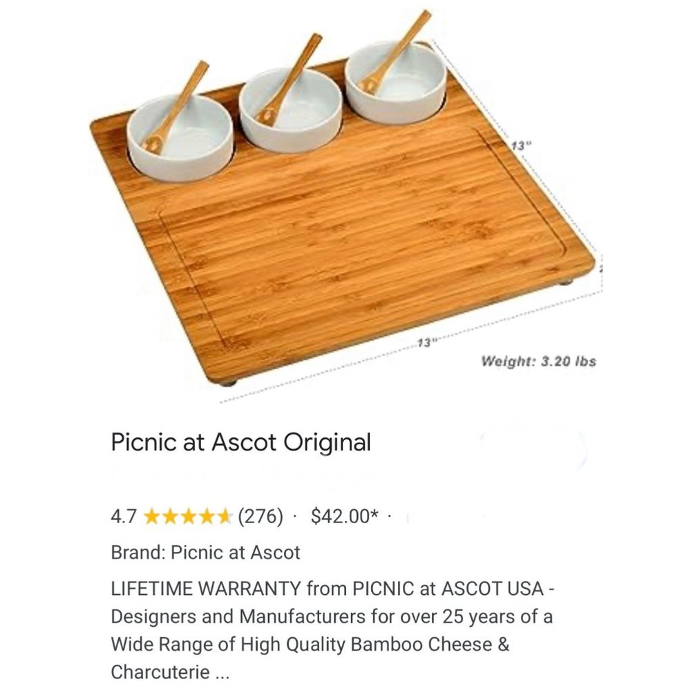 Upcycled “Picnic at Ascot” Charcuterie Board w/ Wide Mouth Ball Jars Decoupaged - Picture 10 of 13